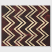 Burgundy Red Gold Marble Zig Zag Zickzack Lines Geschenkpapier (Flach)