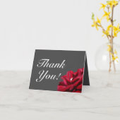 Burgundy Red Gray Floral Wedding Danke Karte (Gelbe Blume)