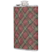 Burgundy Red Green Plaid Flachmann (Links)
