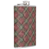 Burgundy Red Green Plaid Flachmann (Rechts)