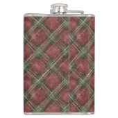 Burgundy Red Green Plaid Flachmann (Rückseite)