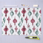Burgundy Red Green Weihnachtsschmuck Seidenpapier (Handwerk)