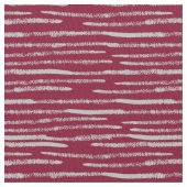 Burgundy Red Hand-Painted Gray Lines Chic Muster Stoff (Nahaufnahme)