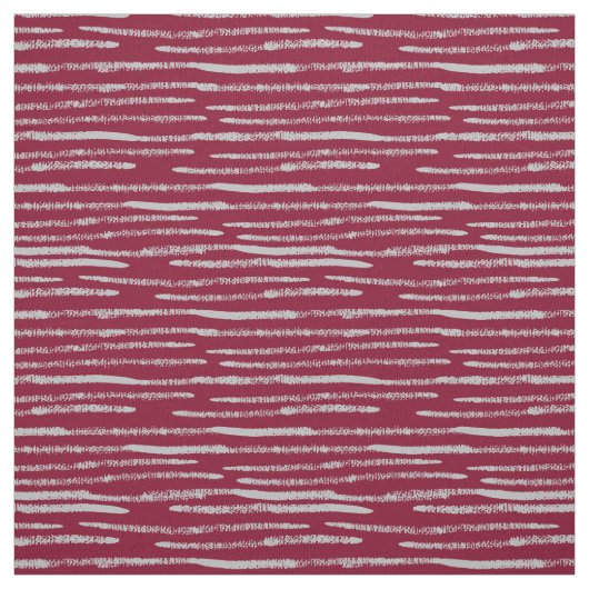 Burgundy Red Hand-Painted Gray Lines Chic Muster Stoff (Muster)