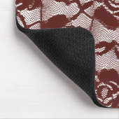 Burgundy Red Lace Floral Mousepad (Ecke)