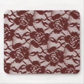 Burgundy Red Lace Floral Mousepad (Vorne)