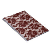 Burgundy Red Lace Floral Notizblock (Rechte Seite)
