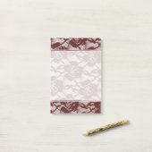Burgundy Red Lace Floral Post-it Klebezettel (Auf Schreibtisch)