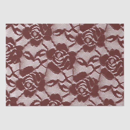 Burgundy Red Lace Floral Seidenpapier (Vorderseite)