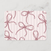 Burgundy Red Lace Lingerie Shower Details Begleitkarte (Rückseite)