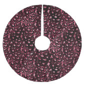 Burgundy Red Leopard Animal Glitzer Weihnachten Polyester Weihnachtsbaumdecke (Vorderseite)