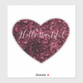 Burgundy Red Leopard Print Heart Schönes Zitat Aufkleber (Blatt)