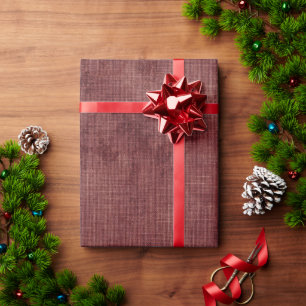 Burgundy Red Linen Look Geschenkpapier