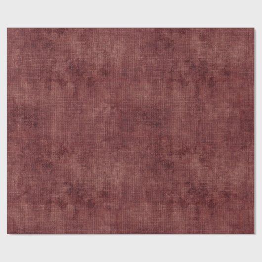 Burgundy Red Linen Look Geschenkpapier (Flach)
