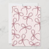 Burgundy Red Lingerie Lace Bachelorette Party Einladung (Rückseite)