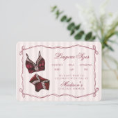 Burgundy Red Lingerie Sizes Shower Bow Begleitkarte (Stehend Vorderseite)