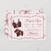 Burgundy Red Lingerie Sizes Shower Bow Begleitkarte (Vorne/Hinten)