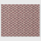 Burgundy Red Love Hearts Geschenkpapier (Flach)