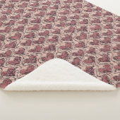 Burgundy Red Love Hearts Sherpadecke (3/4)