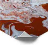 Burgundy Red Marble Abstrakt Fluid Art Poster (Ecke)