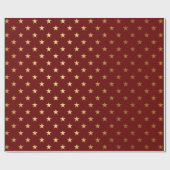 Burgundy Red Maroon Gold Stars Feiertage Geschenkpapier (Flach)