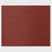 Burgundy Red Maroon Golden Small Polka Dots Geschenkpapier (Flach)