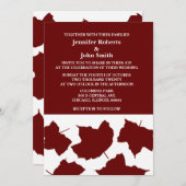 Burgundy Red Maroon Rustic Fall Leaf Boho Wedding Einladung (Vorne/Hinten)
