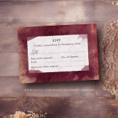 Burgundy Red Marsala Boho Rustikale Weinberg Hochz RSVP Karte