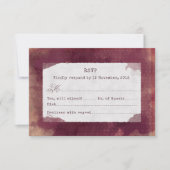 Burgundy Red Marsala Boho Rustikale Weinberg Hochz RSVP Karte (Vorderseite)