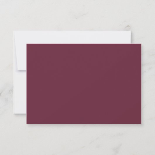 Burgundy Red Marsala Boho Rustikale Weinberg Hochz RSVP Karte (Rückseite)