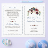 Burgundy Red Marsala Floral Wedding Program Flyer (Einzeln)