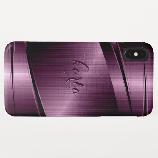 Burgundy-Red Metallic Geometric Design Case-Mate iPhone Hülle (Rückseite (Horizontal))