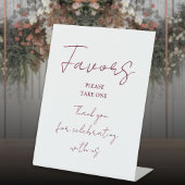 Burgundy Red Minimalistisch Elegant Script Favorit Sockelschild