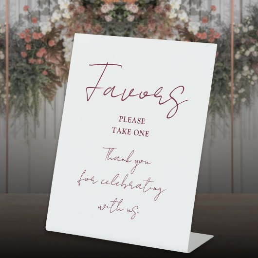 Burgundy Red Minimalistisch Elegant Script Favorit Sockelschild