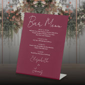 Burgundy Red Minimalistisch Script Bar Menu Sockelschild