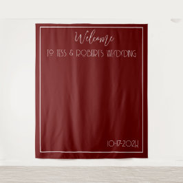 Burgundy Red Minimalistisch Wandteppich