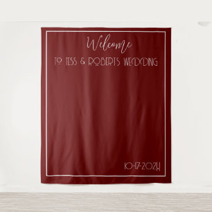 Burgundy Red Minimalistisch Wandteppich