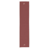 Burgundy Red mit Monogram Initial Kurzer Tischläufer (Vorderseite)
