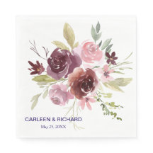 Burgundy Red Navy Blue Floral Wedding