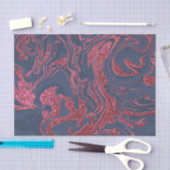 Burgundy Red Navy Blue Glitzer Marmor Seidenpapier (Handwerk)