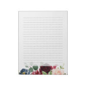 Burgundy Red Navy Blush Floral Notizblock (Rotiert)