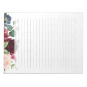 Burgundy Red Navy Blush Floral Notizblock (Vorderseite)