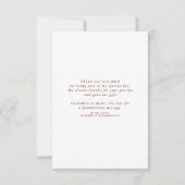 Burgundy Red Navy Brautparty Vielen Dank Dankeskarte (Rückseite)