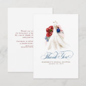 Burgundy Red Navy Brautparty Vielen Dank Dankeskarte (Vorne/Hinten)