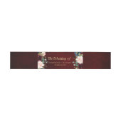 Burgundy Red Navy Floral Rustic Boho Wedding Einladungsbanderole (Flach)