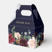 Burgundy Red Navy Floral Rustic Boho Wedding Geschenkschachtel (Rückseite)