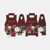 Burgundy Red Navy Floral Rustic Boho Wedding Geschenkschachtel (Ungefaltet)
