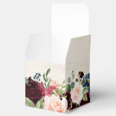 Burgundy Red Navy Floral Rustic Boho Wedding Geschenkschachtel (Geöffnet)