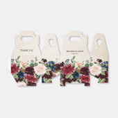 Burgundy Red Navy Floral Rustic Boho Wedding Geschenkschachtel (Ungefaltet)