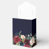 Burgundy Red Navy Floral Rustic Boho Wedding Geschenkschachtel (Geöffnet)